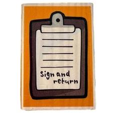 Sign and Return - Teacher's Wood Mounted Rubber Stamp