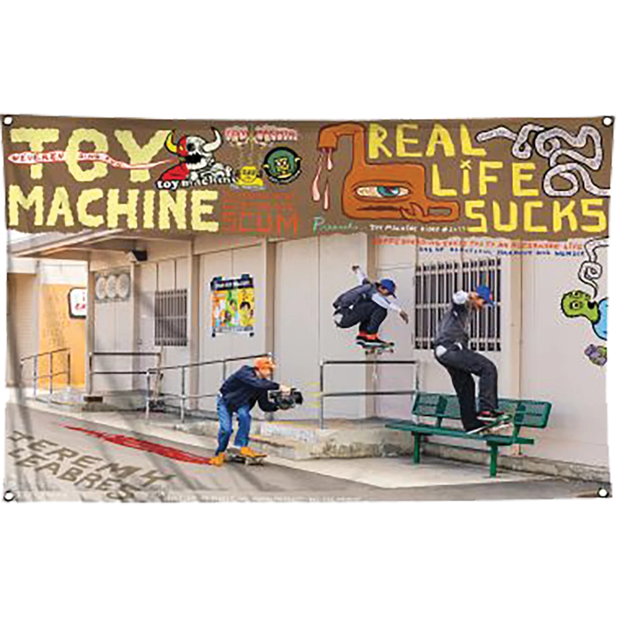 Poster De Skate Real – Crâne & Planche – Décoration Murale Bleue – EastCoastGraphics