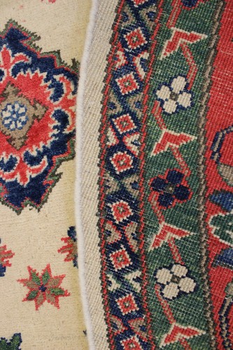 8 x 8 Super Kazak Hand Knotted Veg Dye Caucasian Vintage Tribal Multi Round Rug - Picture 12 of 12