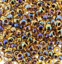 Miyuki Round Seed Beads Rocaille Size 6/0 Berry Lined Lt Topaz AB 20GM 6-342