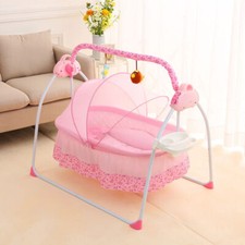 Auto Baby Swing Electric Crib Cradle Infant Rocker Bed Baby Cradle  Mat  Music