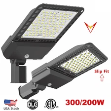 200/300W LED Parking Lot Light Commercial Outdoor IP65 Shoebox Street Pole Lamp