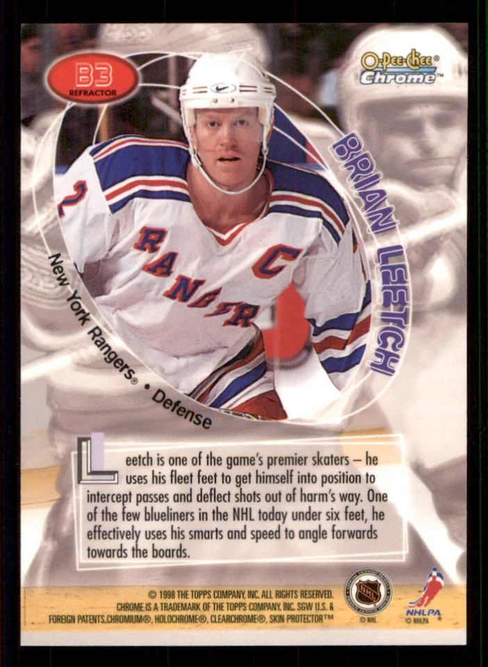 1998-99 O-Pee-Chee Chrome Board Members Refractors #B3 Brian Leetch - Image 2 of 2