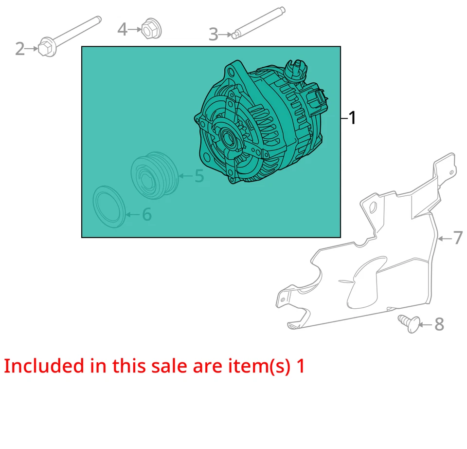 Alternador Ford Mustang 2014 fabricante de equipos originales 88 k millas - LKQ425993126 Foto 4 de 4