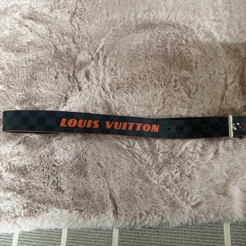 LOUIS VUITTON（LV） Autentica cintura Louis Vuitton damier da uomo lunga 41 pollici dettaglio arancione