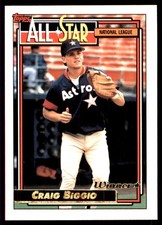 Craig Biggio 1992 Topps #393 Houston Astros MLB READ FREE SHIPPING AutographDen