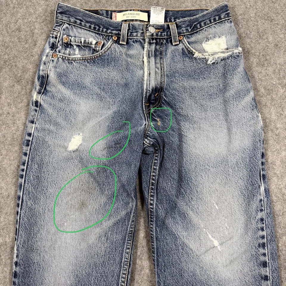 Levis 550 Relaxed Fit VTG Jean Men's Size 32x29 (Actual Fits 31x27) Blue US Made - Image 3 of 4