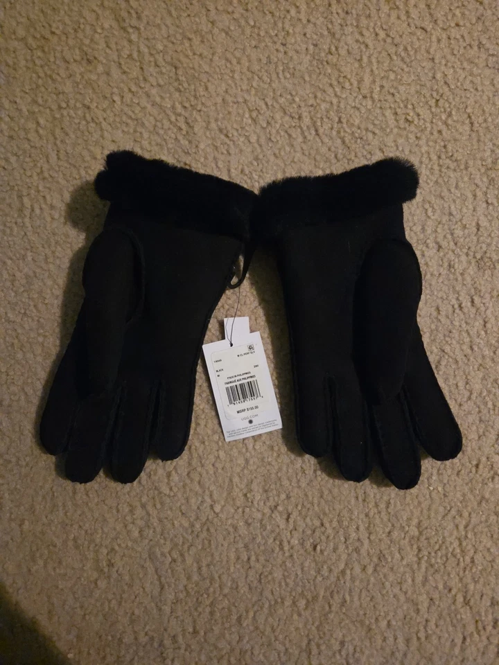 Guantes perforados para mujer Ugg medianos negros nuevos con etiquetas  Foto 3 de 4