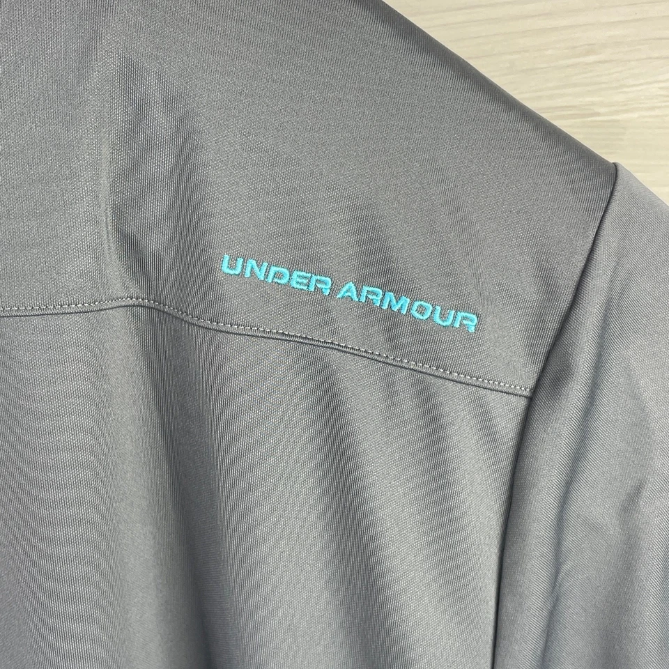 Under Armour Loose Heatgear Gray Short Sleeve Mens Golf Polo Shirt Size 2XL - Image 4 of 4