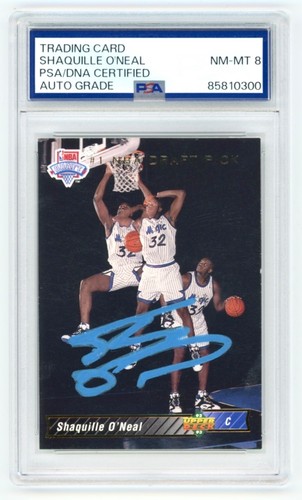SHAQ SHAQUILLE O'NEAL Signed 1992 UD Upper Deck Trade ROOKIE Card PSA Auto 10300