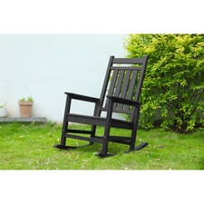 Oversized Rocking Chair with Wood-Texture, Outdoor Rocking Chair for Adults,