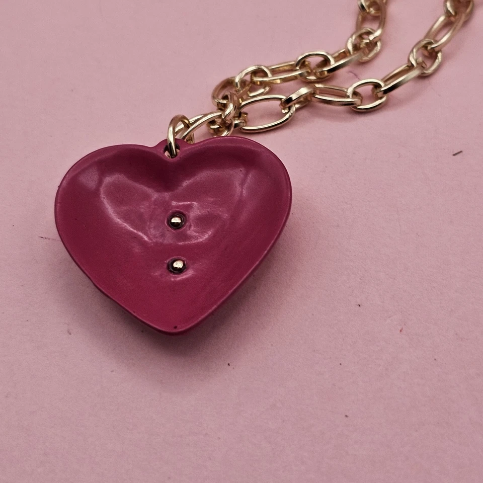 Ожерелье с яркими золотистыми звеньями красное сердце сглаз 18 дюймов - Изображение 3 из 4