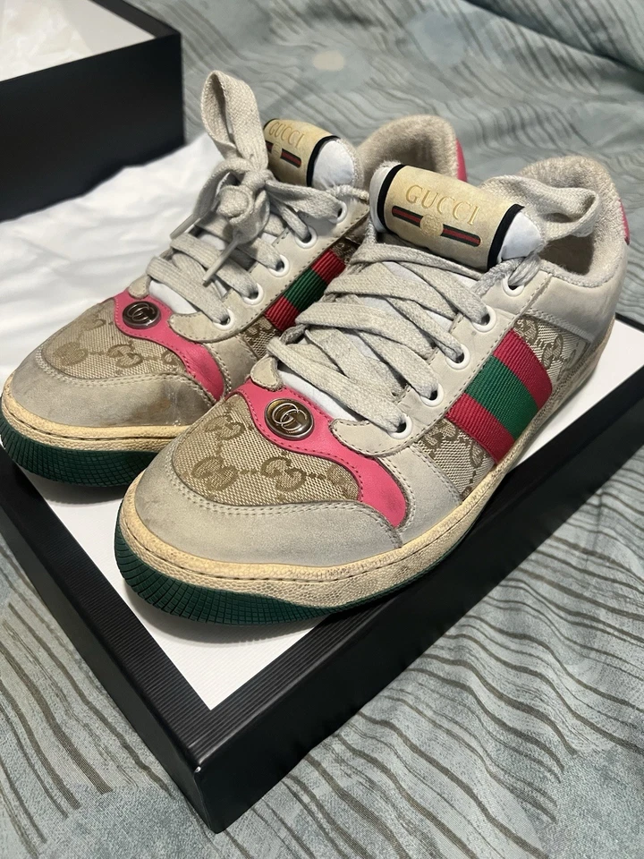 Tenis Gucci Screener Distressed para mujer talla 37 EE. UU. talla 7 Foto 2 de 4