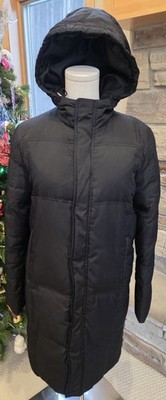 Ralph Lauren Womens Size Small Down Jacket Hooded Full Zip Coat Black