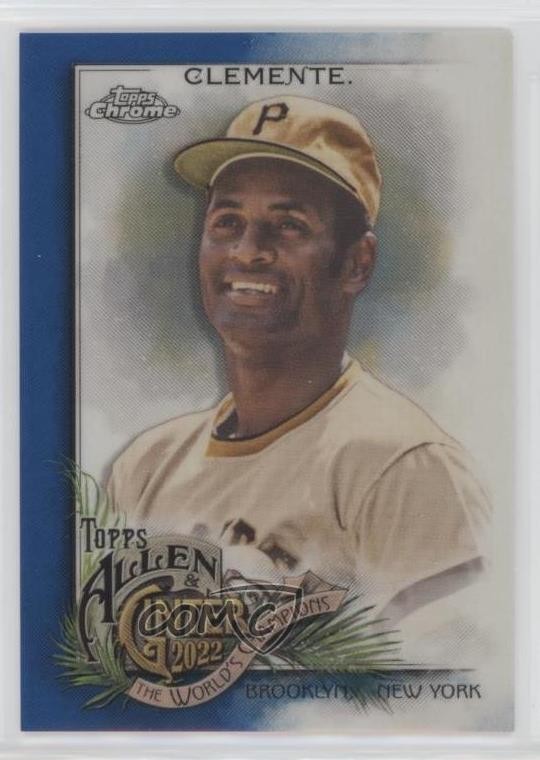 2022 Topps Allen & Ginter Chrome Blue Refractor 133/150 Roberto Clemente HOF n0c