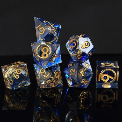 DND Würfel Set Herr der Ringe D4 D6 D8 D10 D% D12 D20 Handgefertigt Kunstharz...