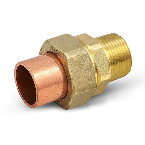 Everflow DDNV0034 3/4" Copper Union Fitting Sweat to Male Connects