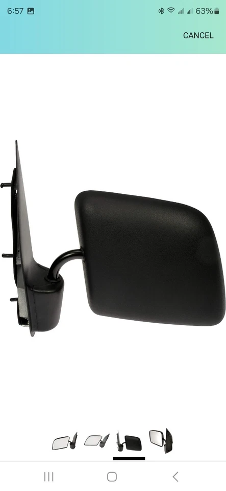 Espejo de puerta manual del lado del conductor Dorman 955-004 Ford Serie E, Econoline, Super D Foto 3 de 4