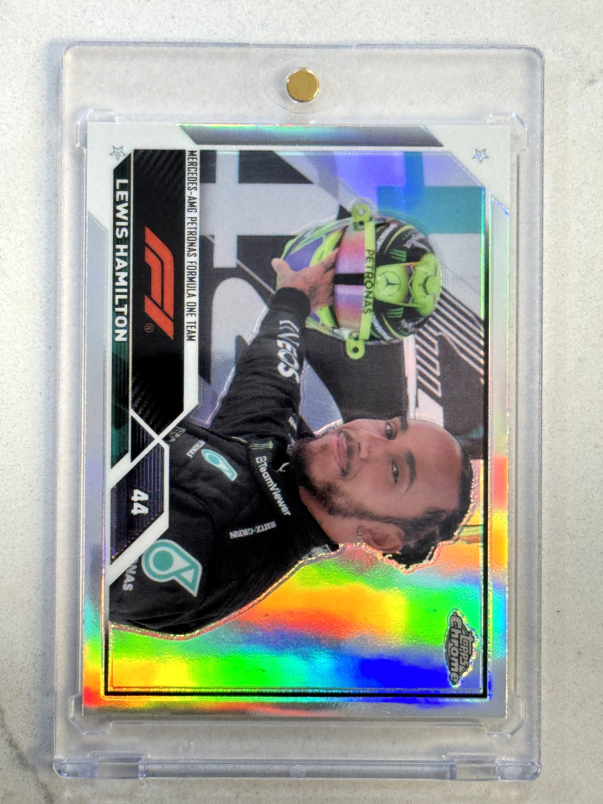 2023 Topps Chrome Formula 1 F1 #21 Lewis Hamilton Refractor Image Variation Sp