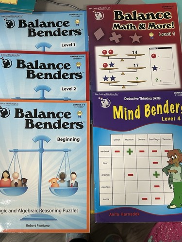 Balance Math, Balance Benders, Mind Benders 5 book lot Critical Thinking NEW