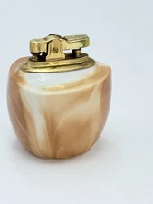 Elegant VTG Carmel MCM Table Lighter Onyx Ceramic Freeform Triangular Base Japan