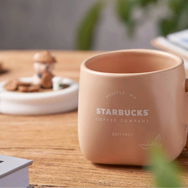 Nuevo 2025 China Starbucks Café Grano Gunnysack Forma 12oz Taza Cerámica Con Tapa Foto 4 de 4