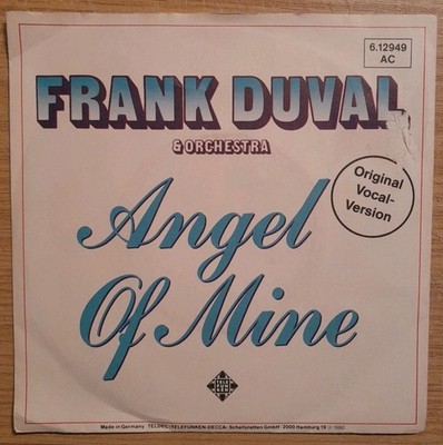 Single Vinyl Frank Duval Angel Of Mine Telefunken 1980 Vinyl EX