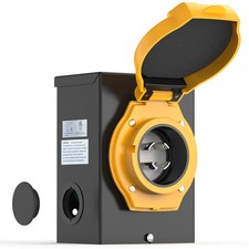 30 Amp Generator Power Inlet Box for Transfer Switch 7500W 4 Prong L14-30P Plug