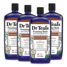 Dr Teal's Foaming Bath with Pure Epsom Salt, 34 Fl Oz Pack of 4 , White