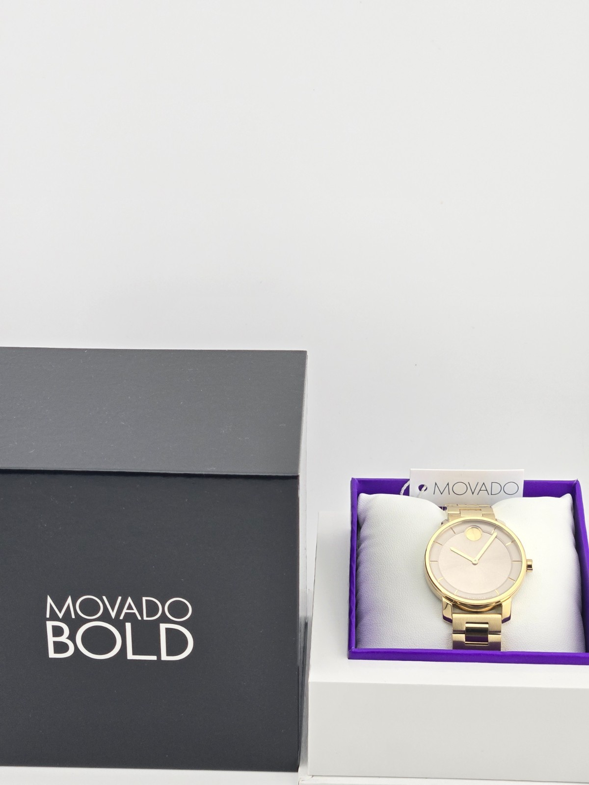 Movado Bold Women's Gray Dial Gold Tone Watch 3601080