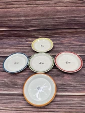 Vintage French Bistro Absinthe Saucer Hotel Tip 5” Plates Set of 5