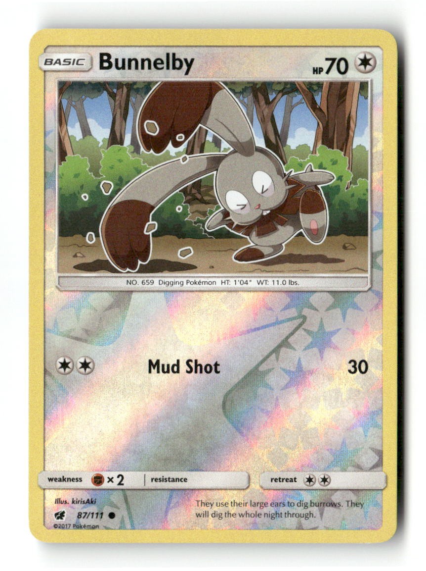 Bunnelby 87/111 C Crimson Invasion Pokemon Reverse Holo NM