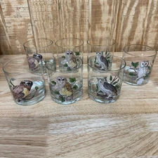 7 Vintage 1950's 4" Libby Owl Highball Glass VG Condition.