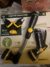 Melnor Hose Nozzle Garden Watering sprayer Relaxgrip Wand & Control Valve Bundle