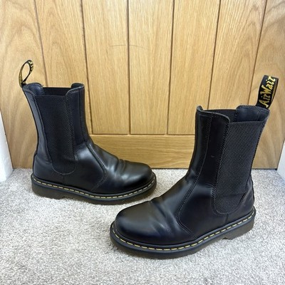 Dr Martens 2976 Hi Chelsea Black Smooth Leather High Ankle Traitors Boots UK 6