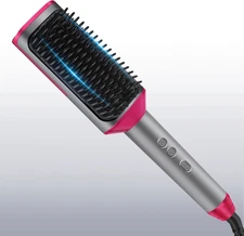 Hair Straightener Brush, 3X Denser Bristles, 2 in 1 Brush Straightener for Women