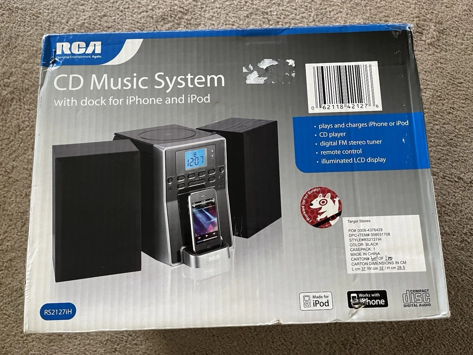RCA CD Music System RS2127iH AC Adapter Radio Bluetooth Connect USB Remote NEW - Image 4 of 4