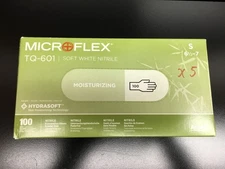 Ansell MicroFlex TQ-601 Small 6½-7 240mm AQL1.5 Soft White Nitrile Lot 5 PKS