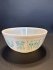 Pyrex 403 White Turquoise Glass Mixing Bowl Amish Butterprint Vintage 1960s