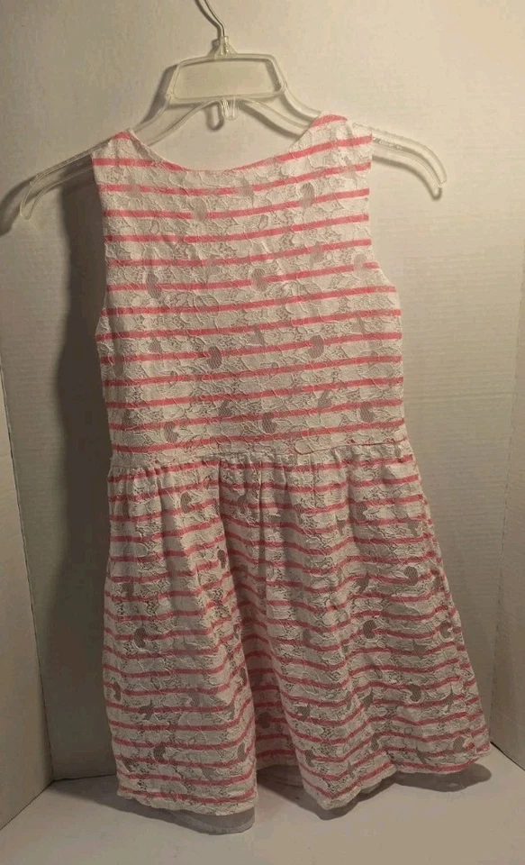 Vestido Justice Girl Verano Ligero Encaje Rosa/Blanco Talla 14 Foto 4 de 4
