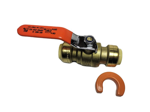 1 Pack XFITTING 3/4" Push Fit Ball Valve with 1 Free Removing Clip