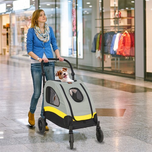 Klein Hundetrolley Hundebuggy klappbar Wagen bis 20 KG für Kleintiere Transport - Bild 2 von 10