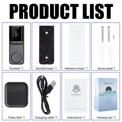 Smart WiFi Wireless Video Doorbell Security Streaming Camera Door Bell Intercom - Picture 14 of 17