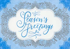 Designer Greetings Blue and White Season's Greetings Snowflake Christmas Card