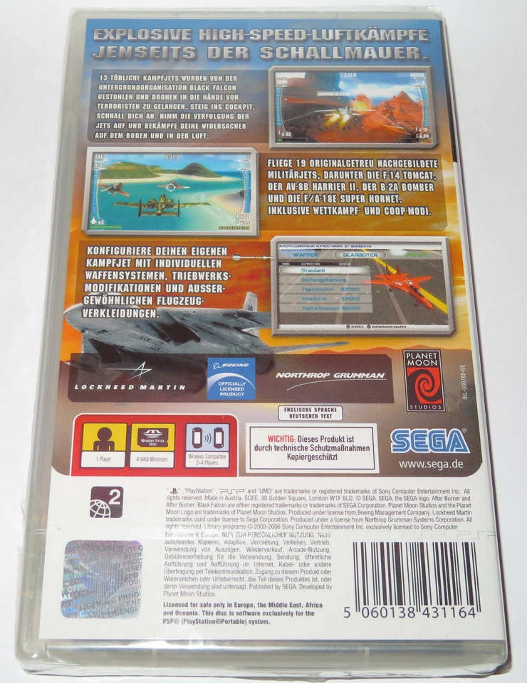 SONY PSP - AFTER BURNER BLACK FALCON! GERMAN VER BRAND NEW SEALED SEGA GAME RARE - Image 2 of 4