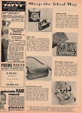1953 Vintage Stampa Pubblicità Negozio il modo ideale Fatty Better Clip e borsetta posta multi-annuncio