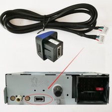 Câble USB + Fiches USB Auto Radio Pour Peugeot Citroen (RD45 RT4 SMEG SMEG +) 