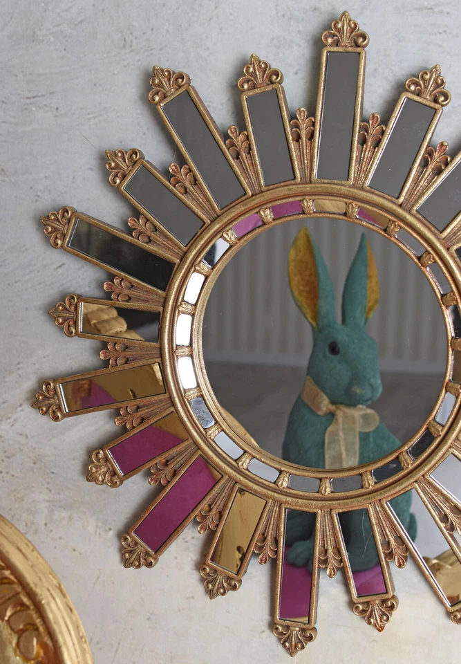 Wandspiegel Antik Gold Spiegel Sonnenspiegel Strahlenspiegel Barockspiegel Sonne - Bild 3 von 4