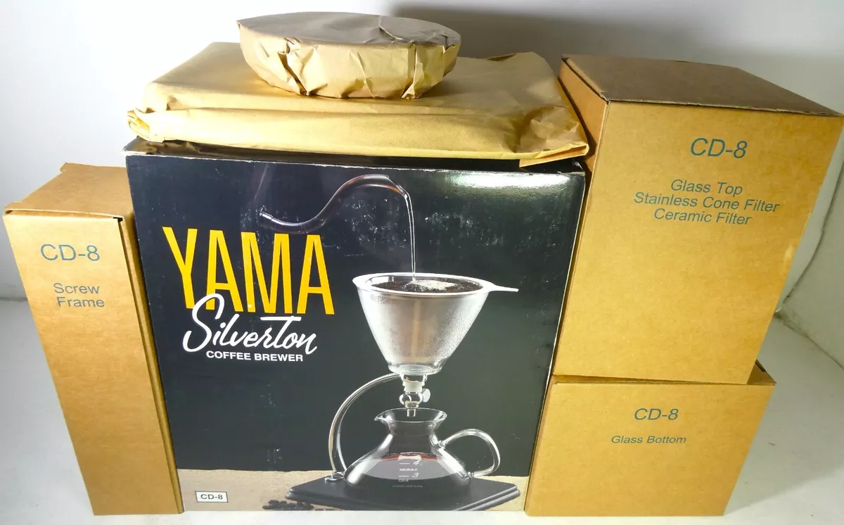 Yama Glass Cone Coffee Dripper - Stainless Steel