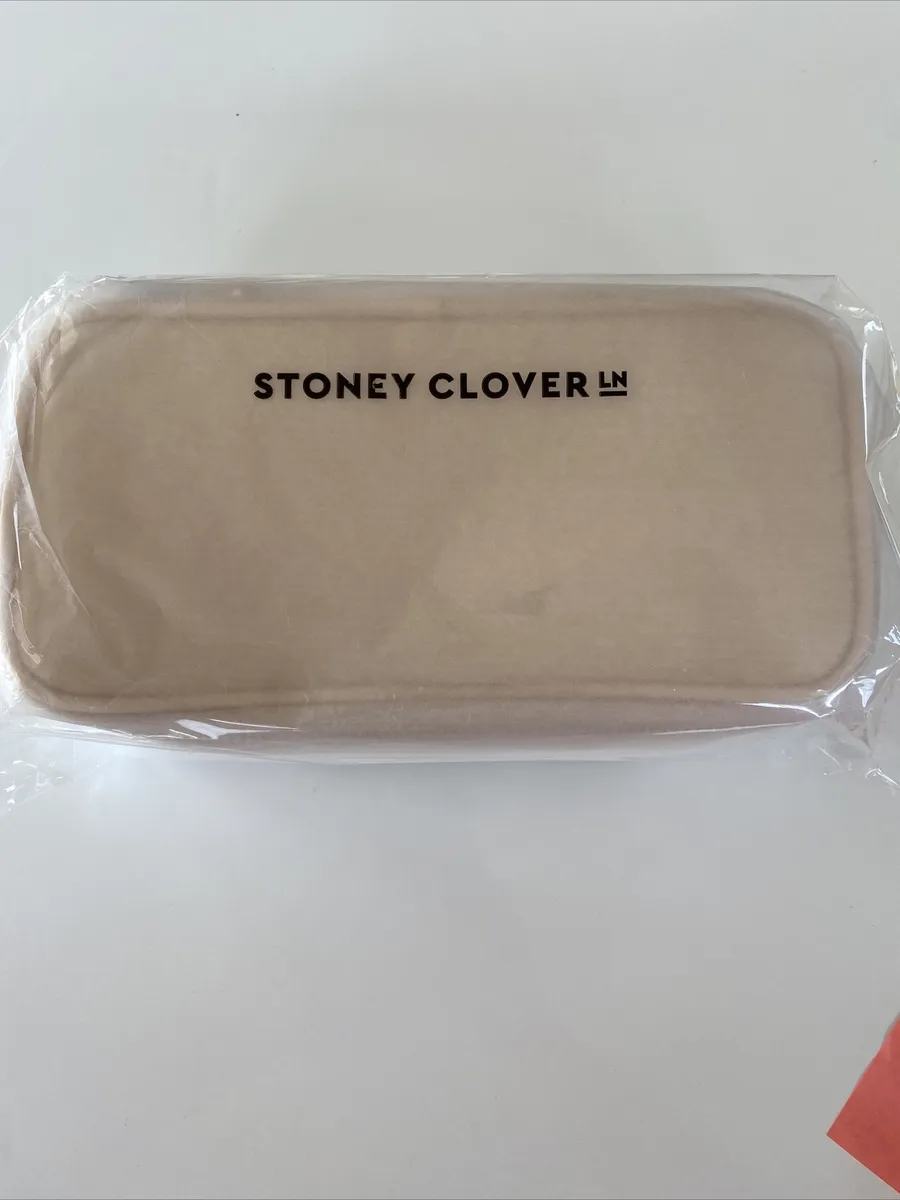 Stoney Clover Lane Clear Open Top Large Pouch Sand NWT SCL
